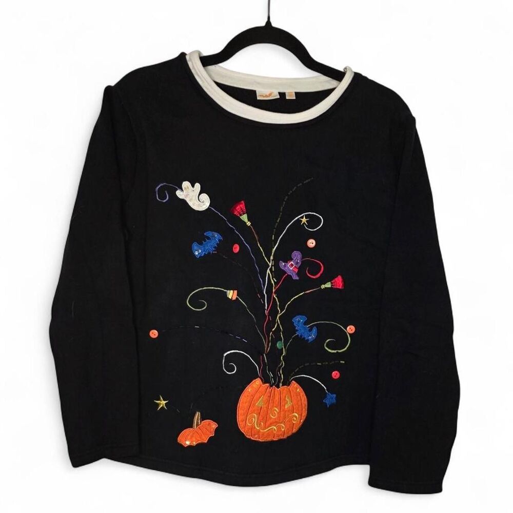 Vintage Y2K Halloween Sweatshirt Sweater Black XL
